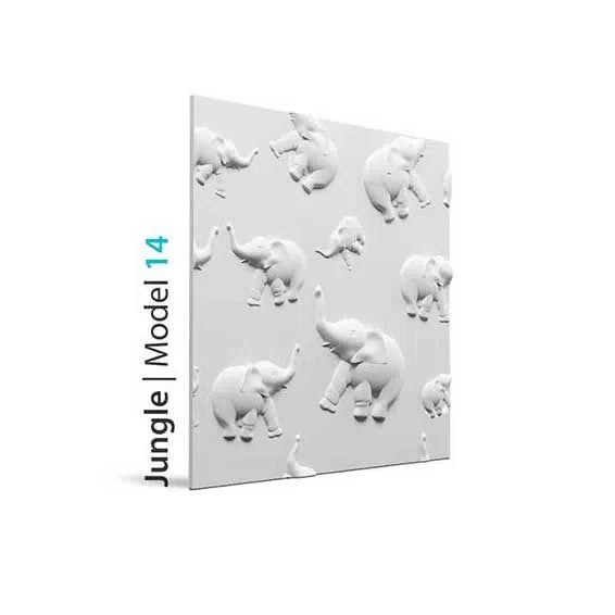 3D Gypsum Wall Art Panels on white background JUNGLE Decormania.eu