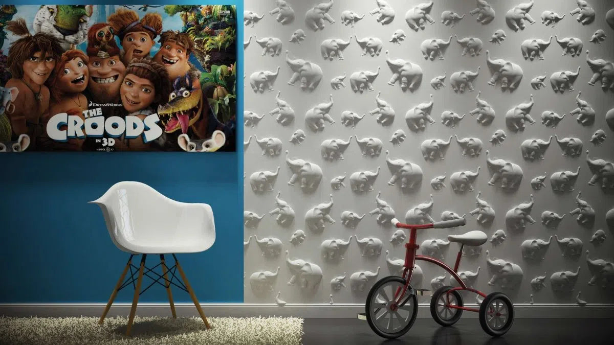 3D Gypsum Wall Art Panels in childrens' room interior JUNGLE Decormania.eu