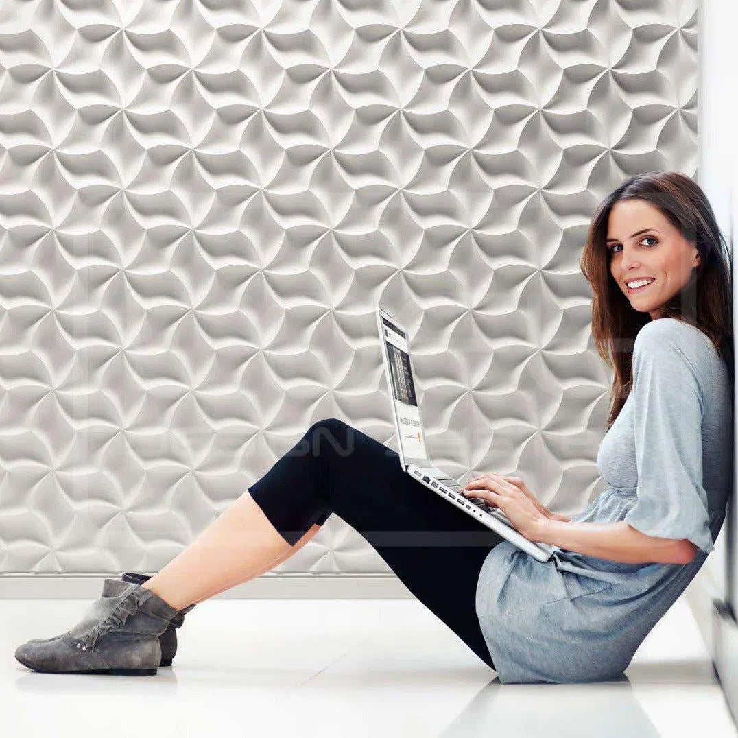 3D Gypsum Wall Art Panelsin white colour interior MERINGUE DecorMania.eu