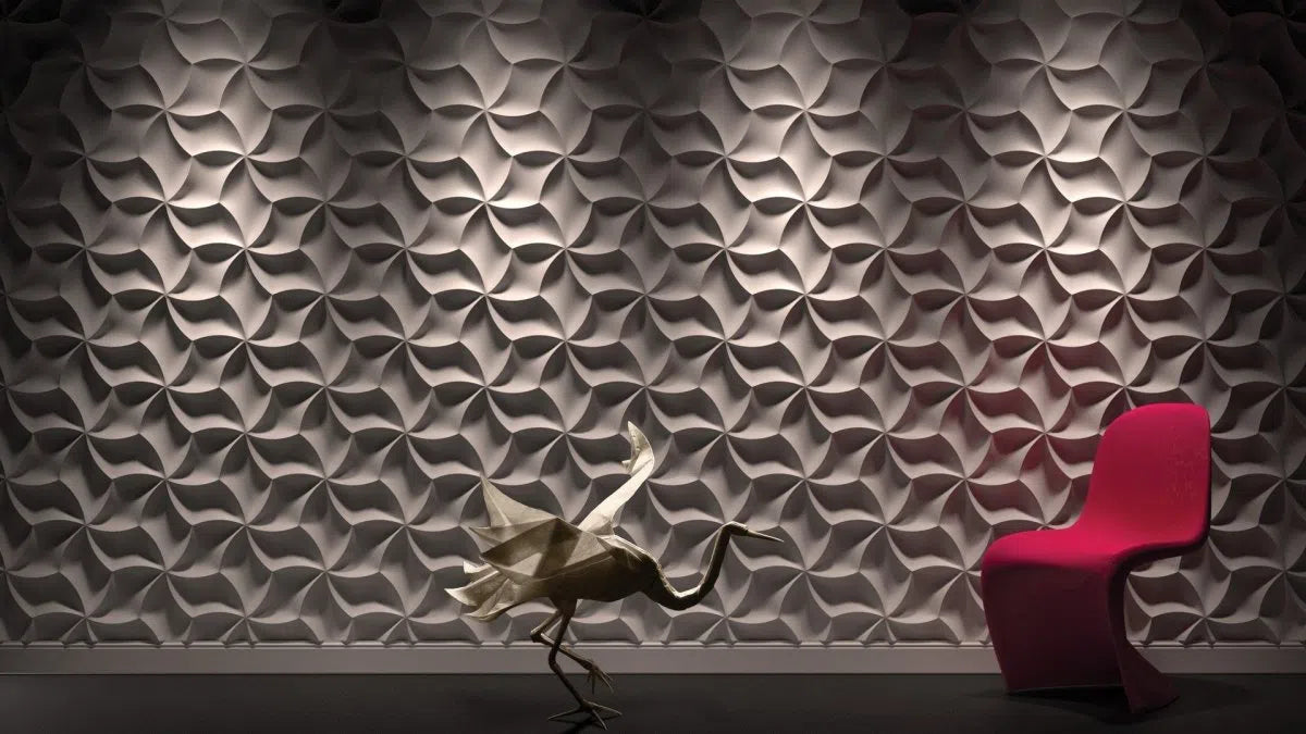 3D Gypsum Wall Art Panels in modern interior MERINGUE DecorMania.eu