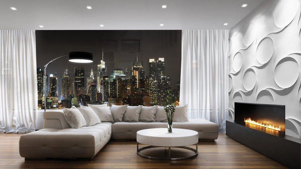 3D Gypsum Wall Art Panels accent wall in white colour interior NEXUS DecorMania.eu