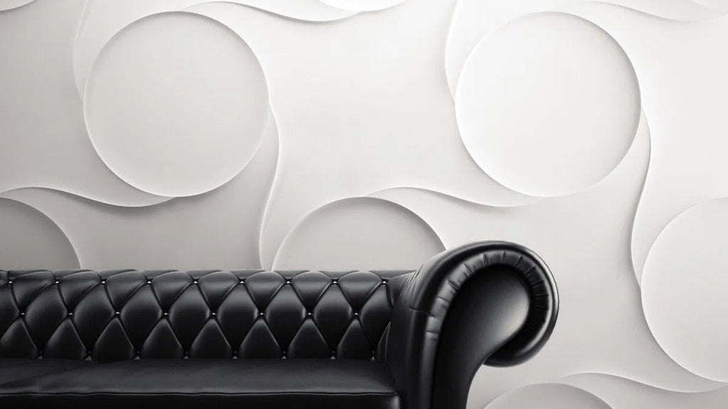 3D Gypsum Wall Art Panels in living room interior NEXUS DecorMania.eu