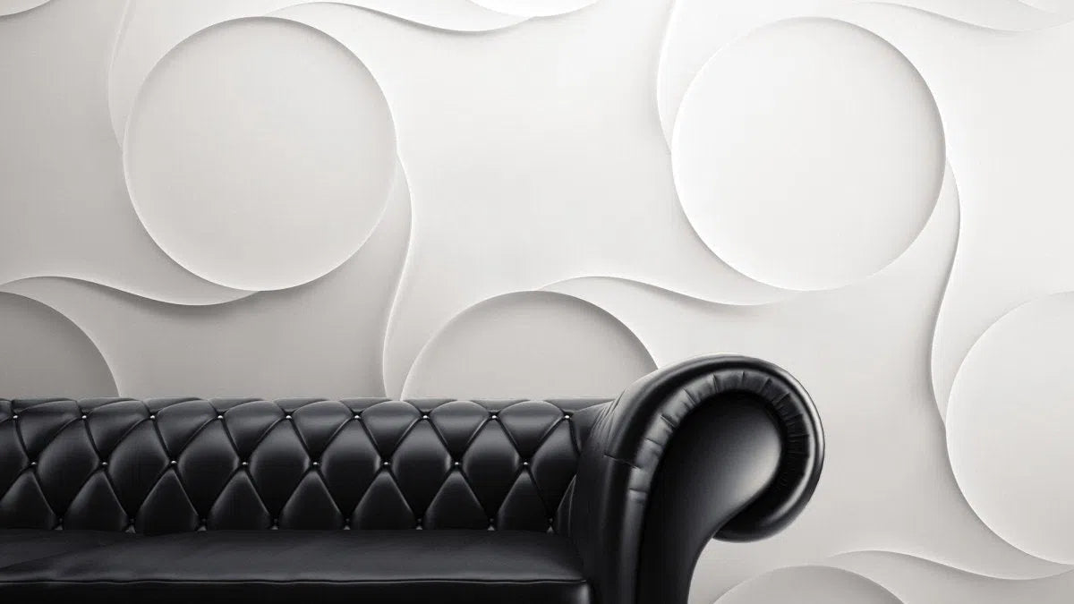 3D Gypsum Wall Art Panels in living room interior NEXUS DecorMania.eu