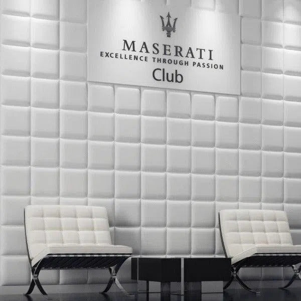 3D Gypsum Wall Art Panels in white interior PADDING DecorMania.eu