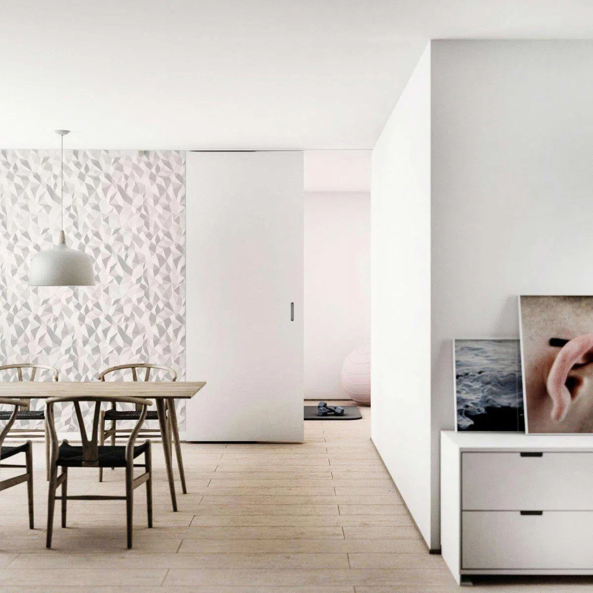 3D Gypsum Wall Art Panels PEAKS in white colour interior DecorMania.eu