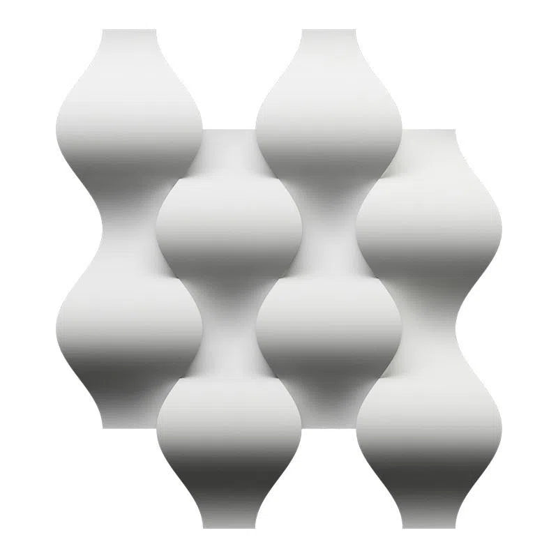 3D Gypsum Wall Art Panels on white background RAINDROP 60x60cm Decormania.eu