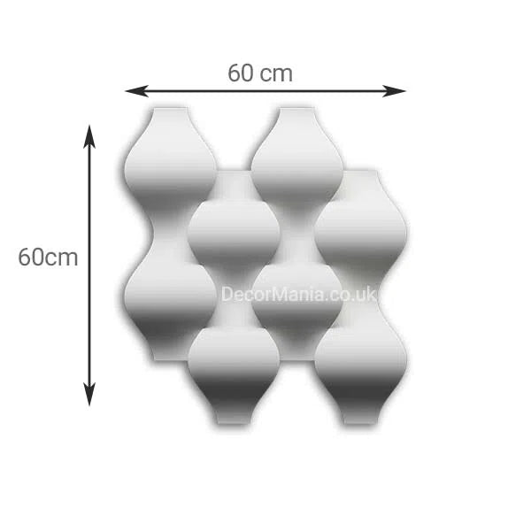 3D Gypsum Wall Art Panels with measurements RAINDROP 60x60cm Decormania.eu