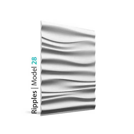 3D Gypsum Wall Art Panels on white background RIPPLES DecorMania.eu