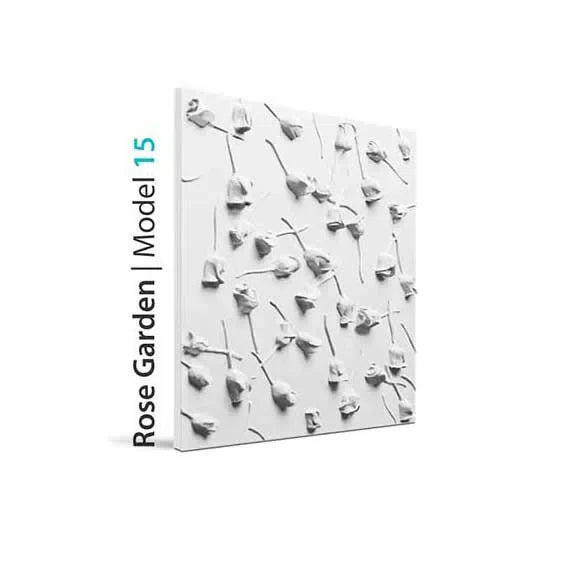 3D Gypsum Wall Art Panels on white background ROSE GARDEN Decormania.eu