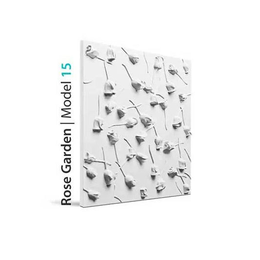 3D Gypsum Wall Art Panels on white background ROSE GARDEN Decormania.eu