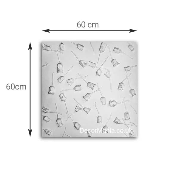3D Gypsum Wall Art Panels with dimensions ROSE GARDEN Decormania.eu