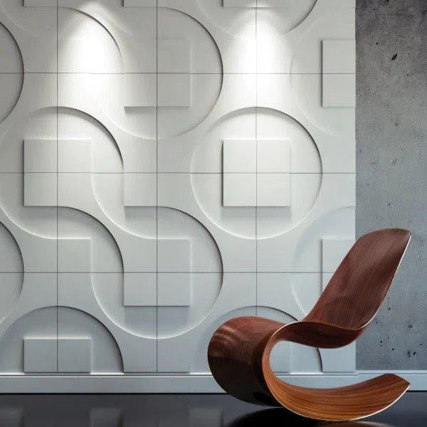 3D Gypsum Wall Art Panels ROUND & SQUARE accent wall DecorMania.eu
