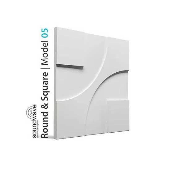 3D Gypsum Wall Art Panels on white background ROUND & SQUARE DecorMania.eu