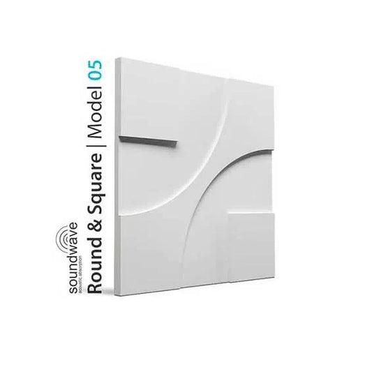 3D Gypsum Wall Art Panels on white background ROUND & SQUARE DecorMania.eu