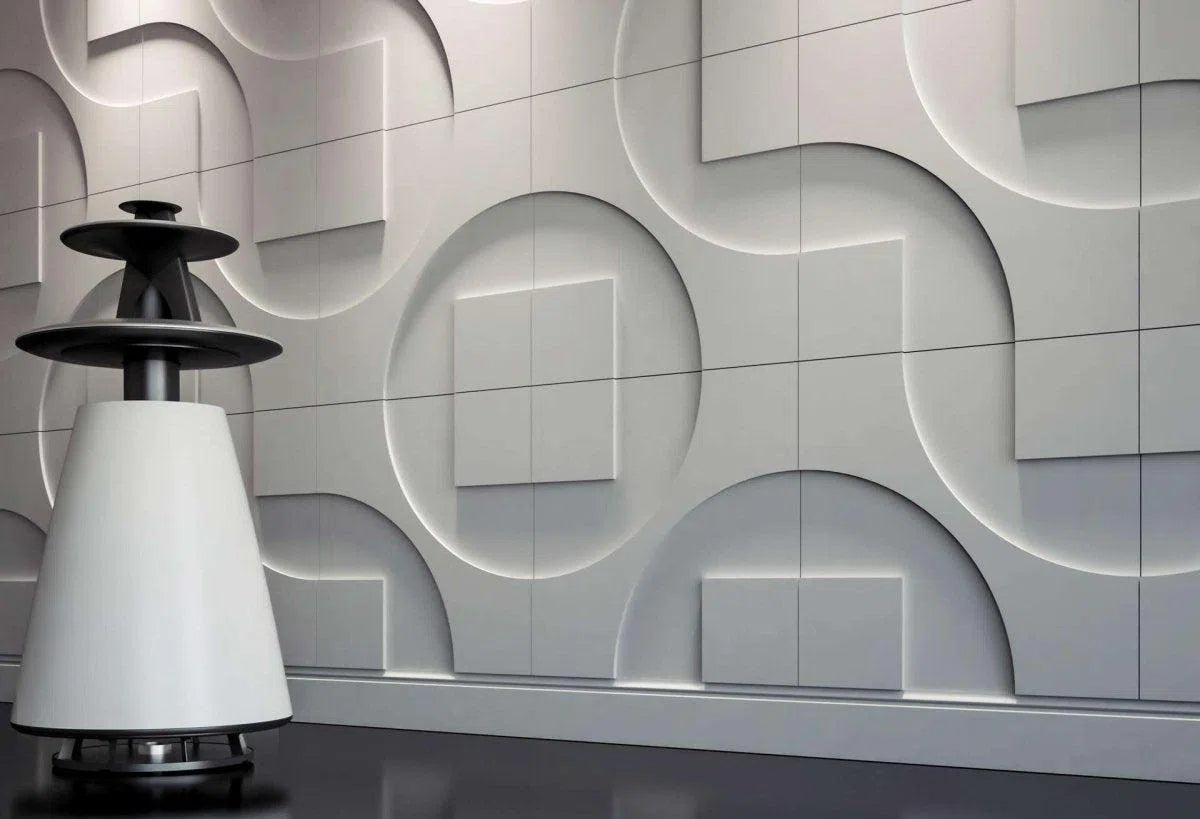 3D Gypsum Wall Art Panels ROUND & SQUARE texture closeup DecorMania.eu