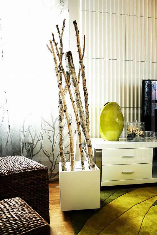 3D Gypsum Wall Art Panels RUFFLES in living room interior DecorMania.eu