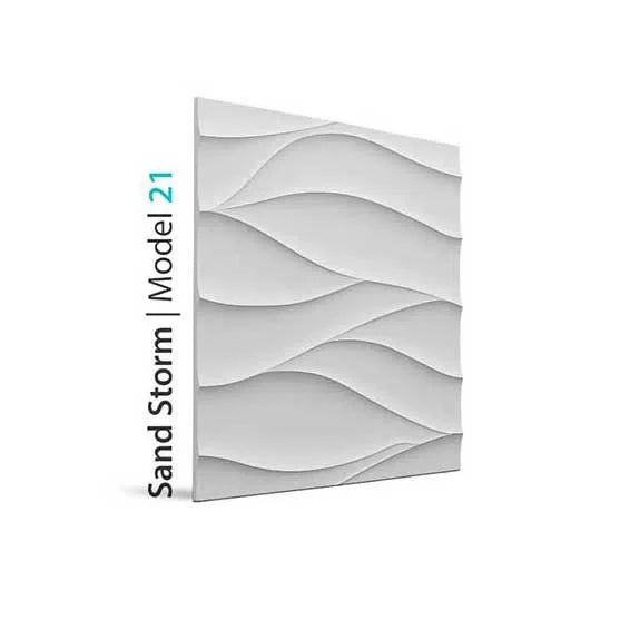 3D Gypsum Wall Art Panels on white background SAND STORM DecorMania.eu