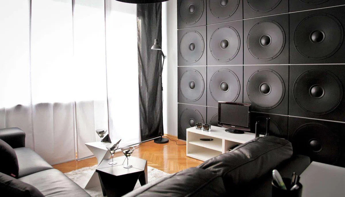 3D Gypsum Wall Art Panels in modern living space interior SPEAKER Decormania.eu