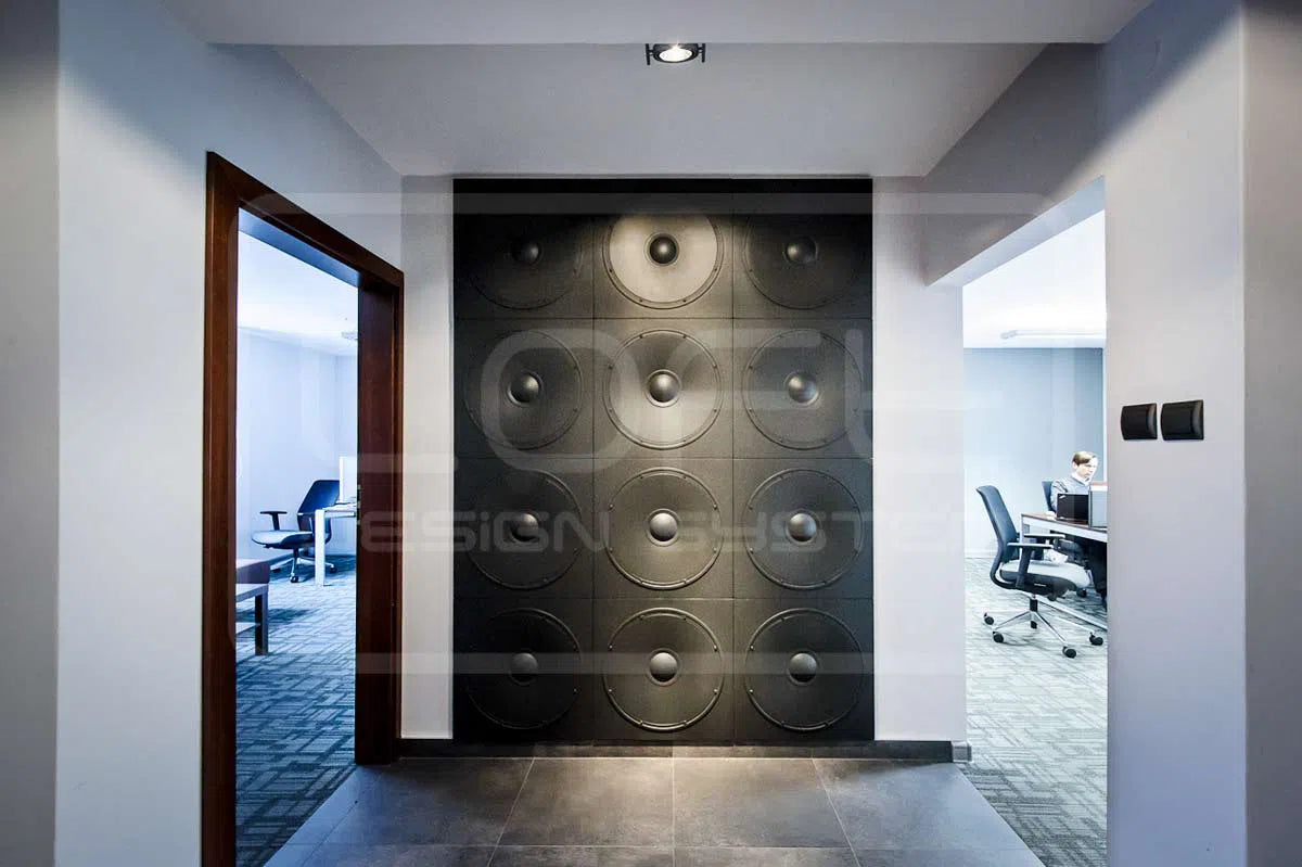 3D Gypsum Wall Art Panels in office interior SPEAKER Decormania.eu