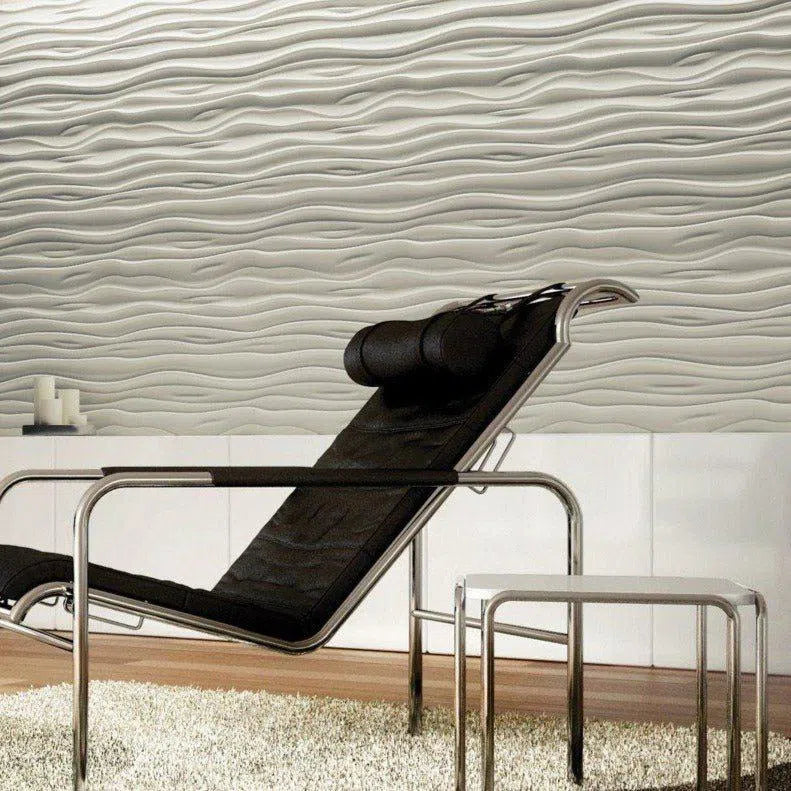 3D Gypsum Wall Art Panels in modern living room interior STREAM Decormania.eu