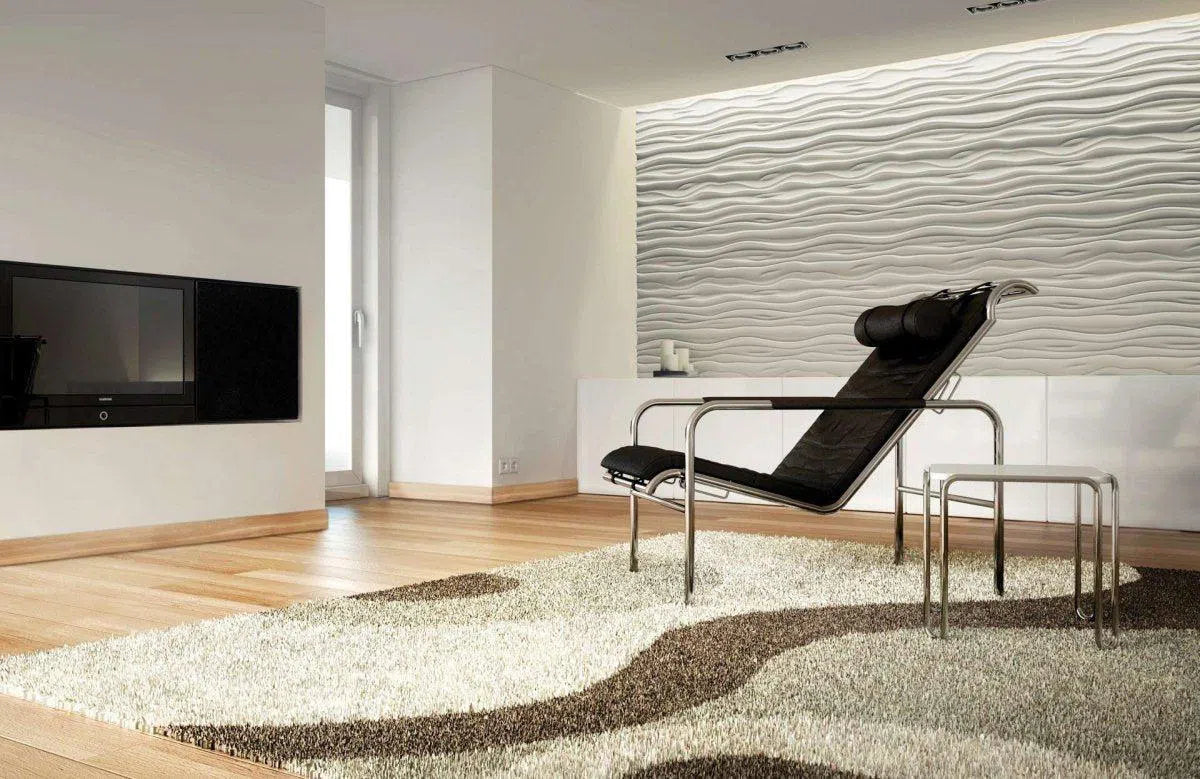 3D Gypsum Wall Art Panels living room accent wall STREAM Decormania.eu