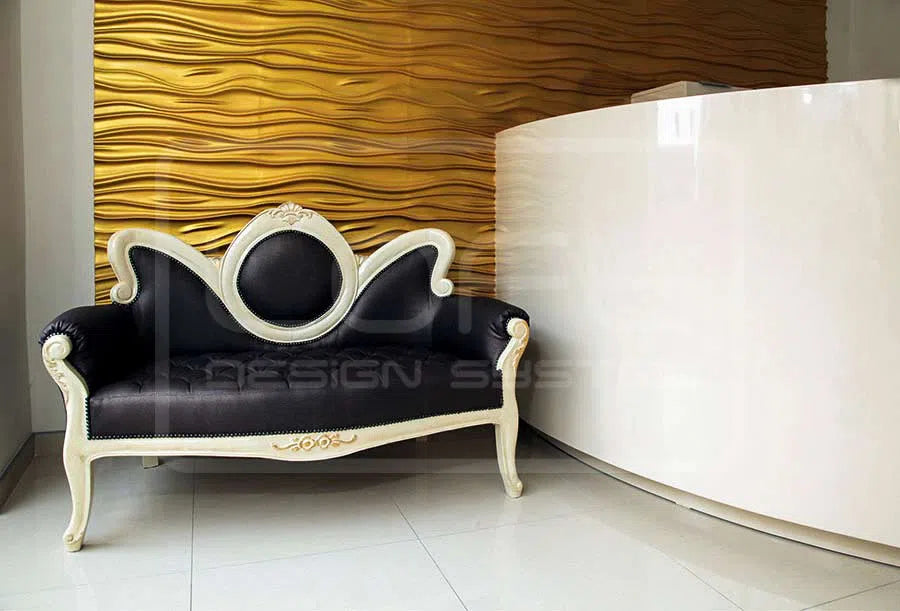 3D Gypsum Wall Art Panels STREAM painted accent wall decor Decormania.eu