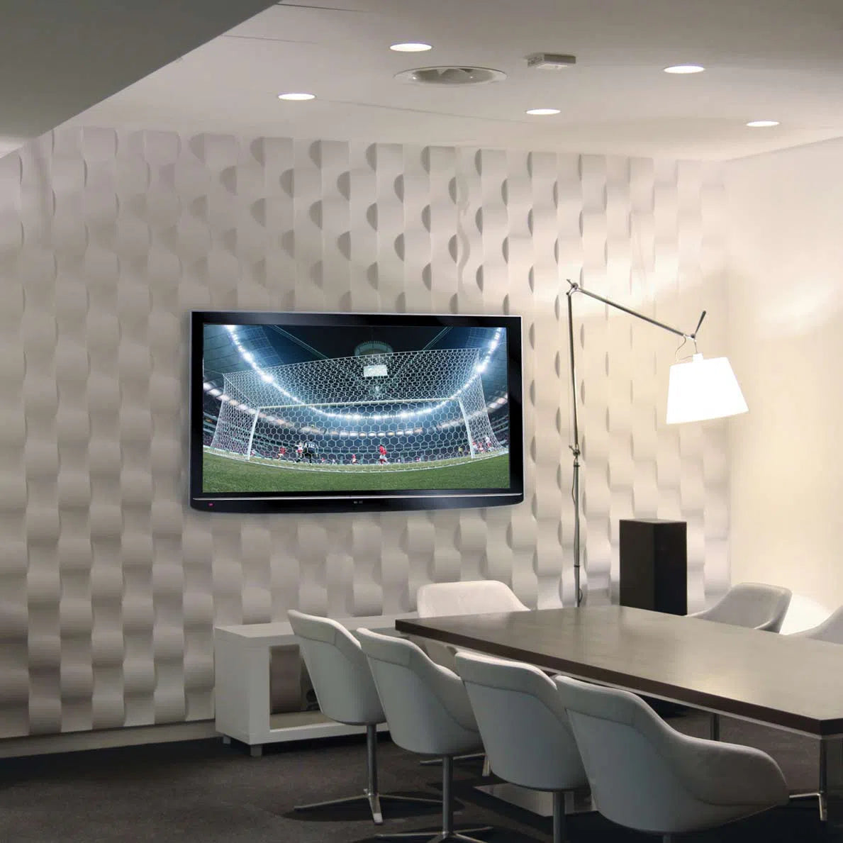 3D Gypsum Wall Art Panels TWIST conference room interior DecorMania.eu