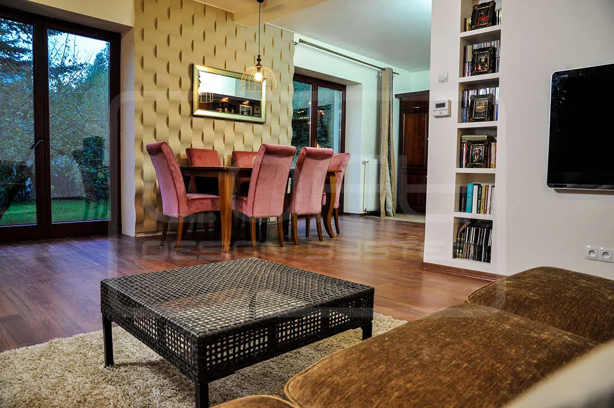 3D Gypsum Wall Art Panels TWIST in cozy interior DecorMania.eu