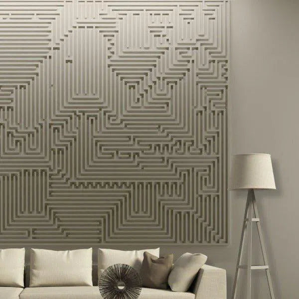 3D Gypsum Wall Panels Mural Set accent wall closeup ARCHETYPE DecorMania.eu