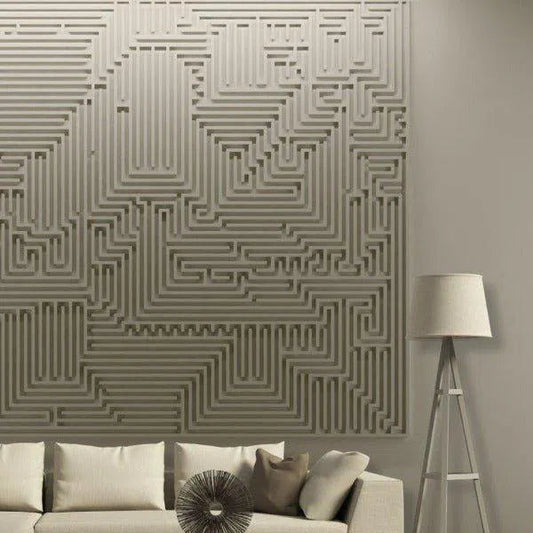 3D Gypsum Wall Panels Mural Set accent wall closeup ARCHETYPE DecorMania.eu
