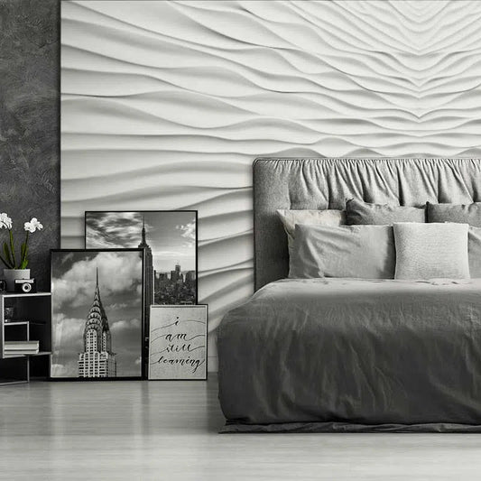 3D Gypsum Wall Panels Mural Set bedroom interior closeup ILLUSION DecorMania.eu