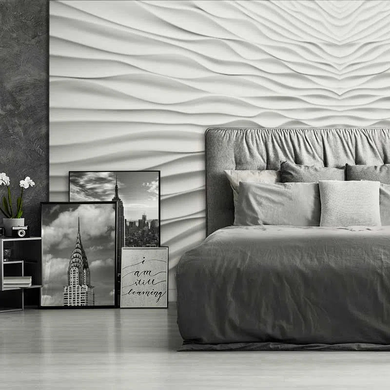 3D Gypsum Wall Panels Mural Set bedroom interior closeup ILLUSION DecorMania.eu