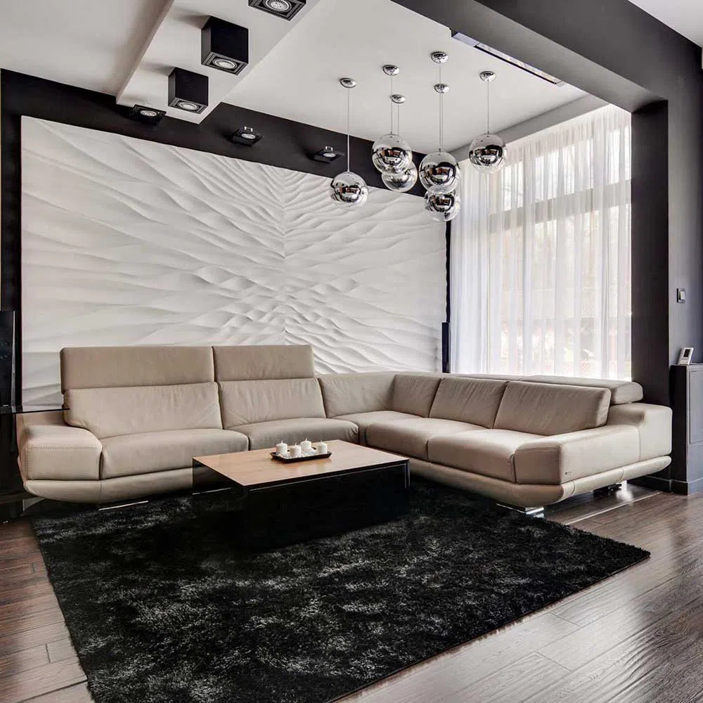 3D Gypsum Wall Panels Mural Set  in living room interior ILLUSION DecorMania.eu