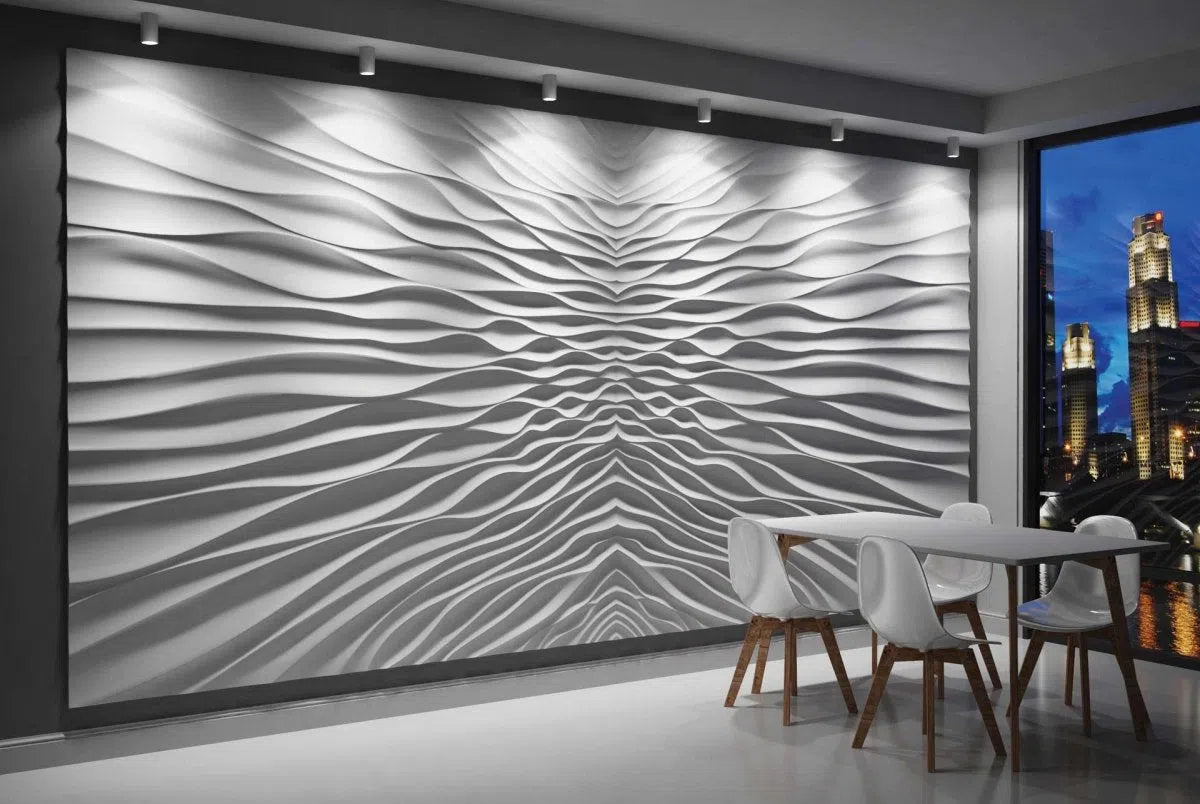 3D Gypsum Wall Panels Mural Set accent wall in modern interior ILLUSION DecorMania.eu