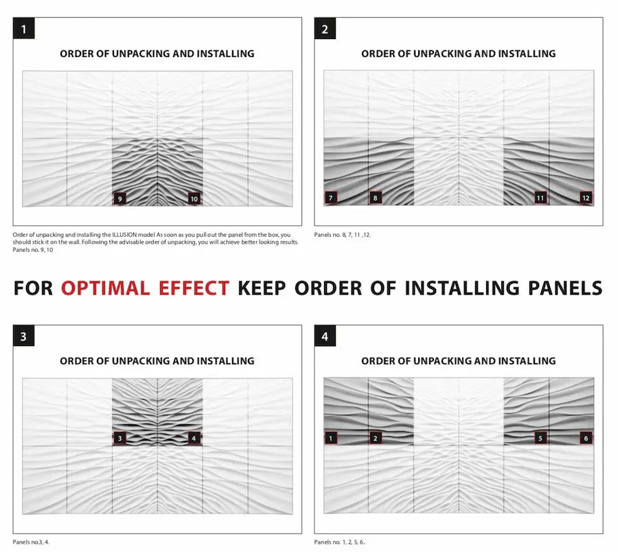 3D Gypsum Wall Panels Mural Set  installing information ILLUSION DecorMania.eu