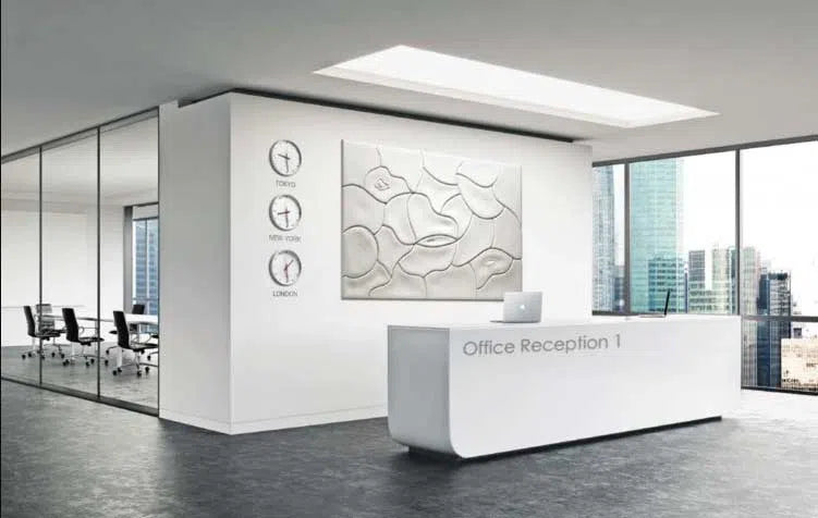 3D Gypsum Wall Panels Mural Set  in office interior MOUGINS DecorMania.eu