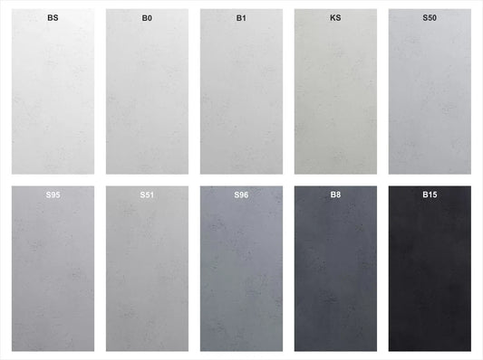 3D Concrete Wall Panel TUBES colour swatches on white background DecorMania.eu