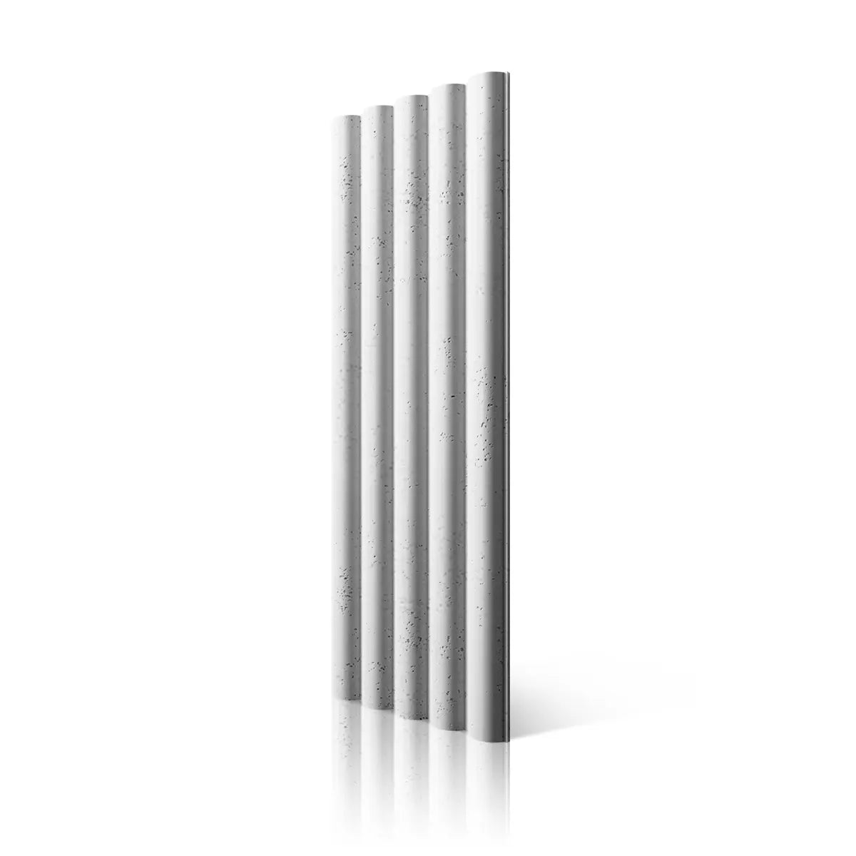 3D Concrete Wall Panel TUBES L BS colour on white background DecorMania.eu