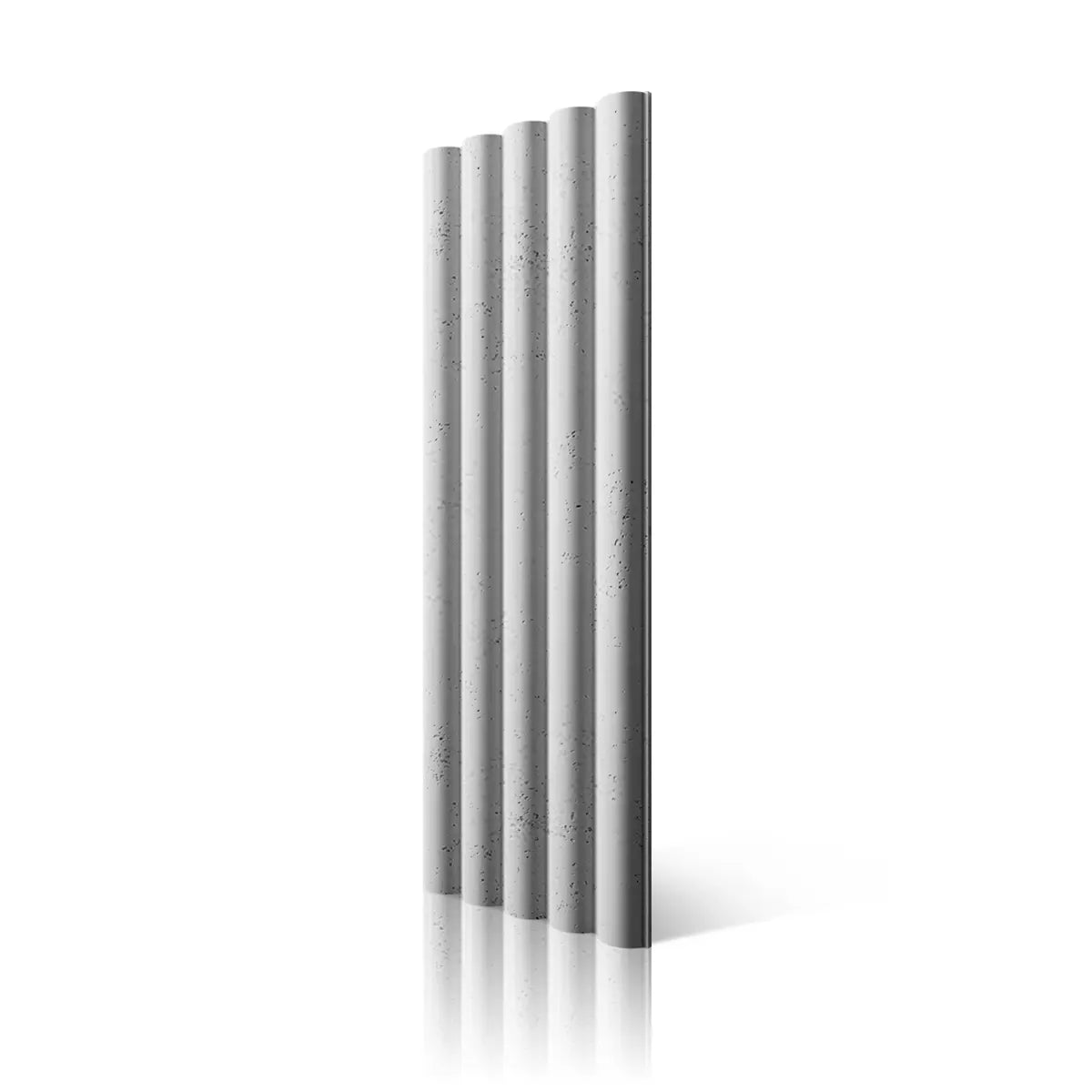 3D Concrete Wall Panel TUBES L B1 colour on white background DecorMania.eu