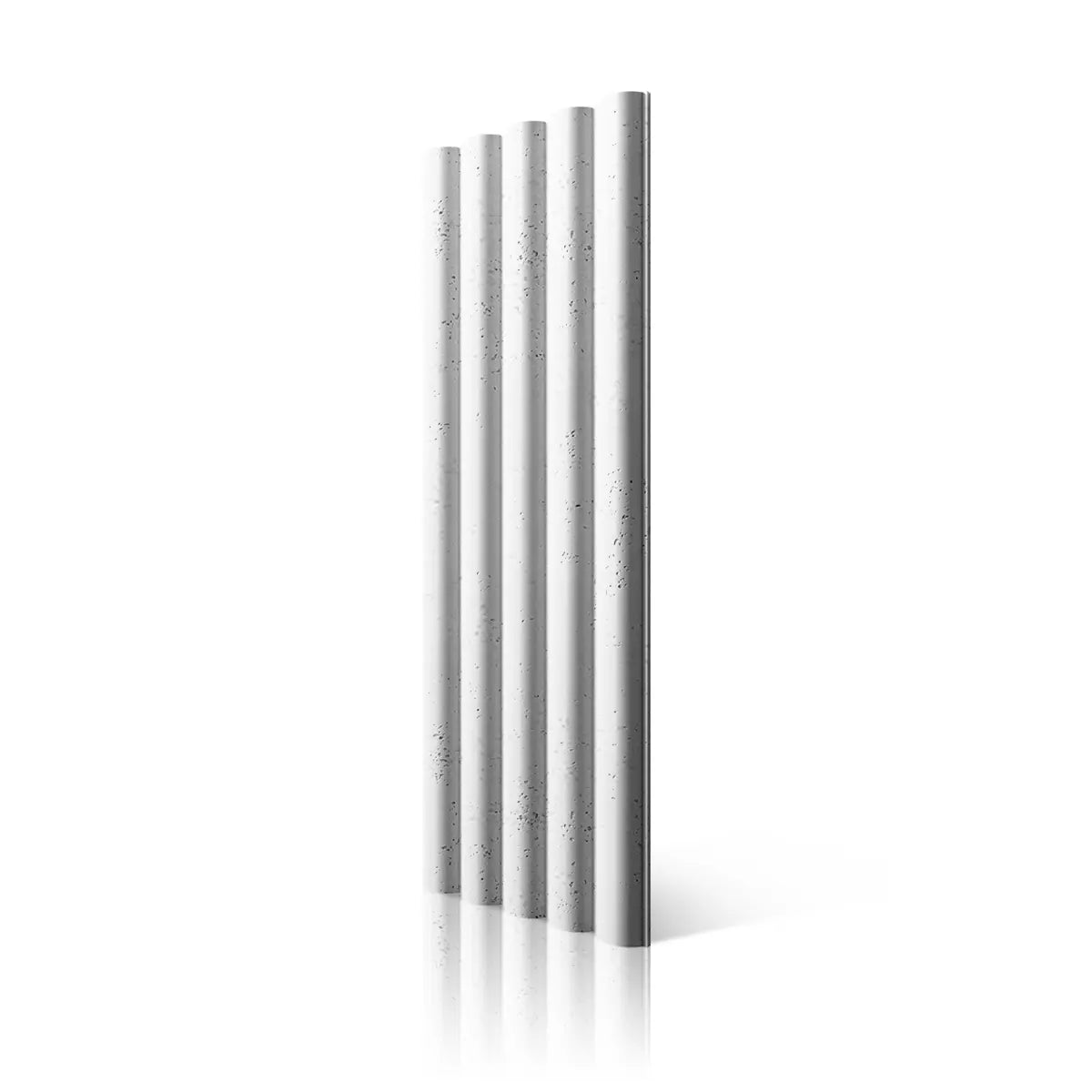 3D Concrete Wall Panel TUBES L BS colour on white background DecorMania.eu