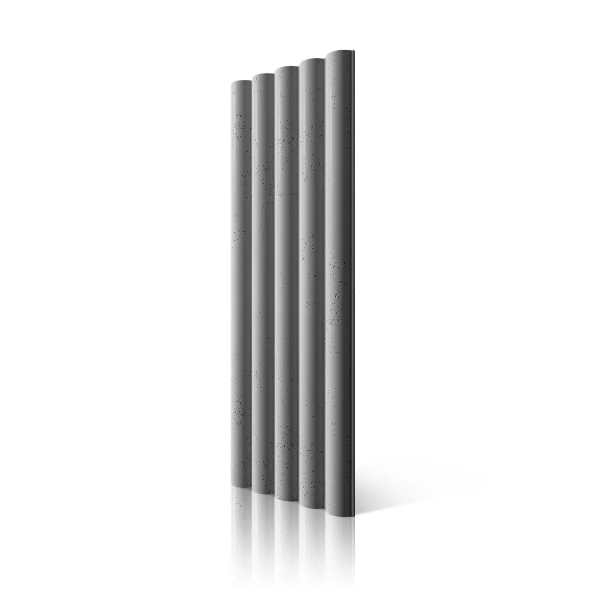 3D Concrete Wall Panel TUBES L colour on white background DecorMania.eu