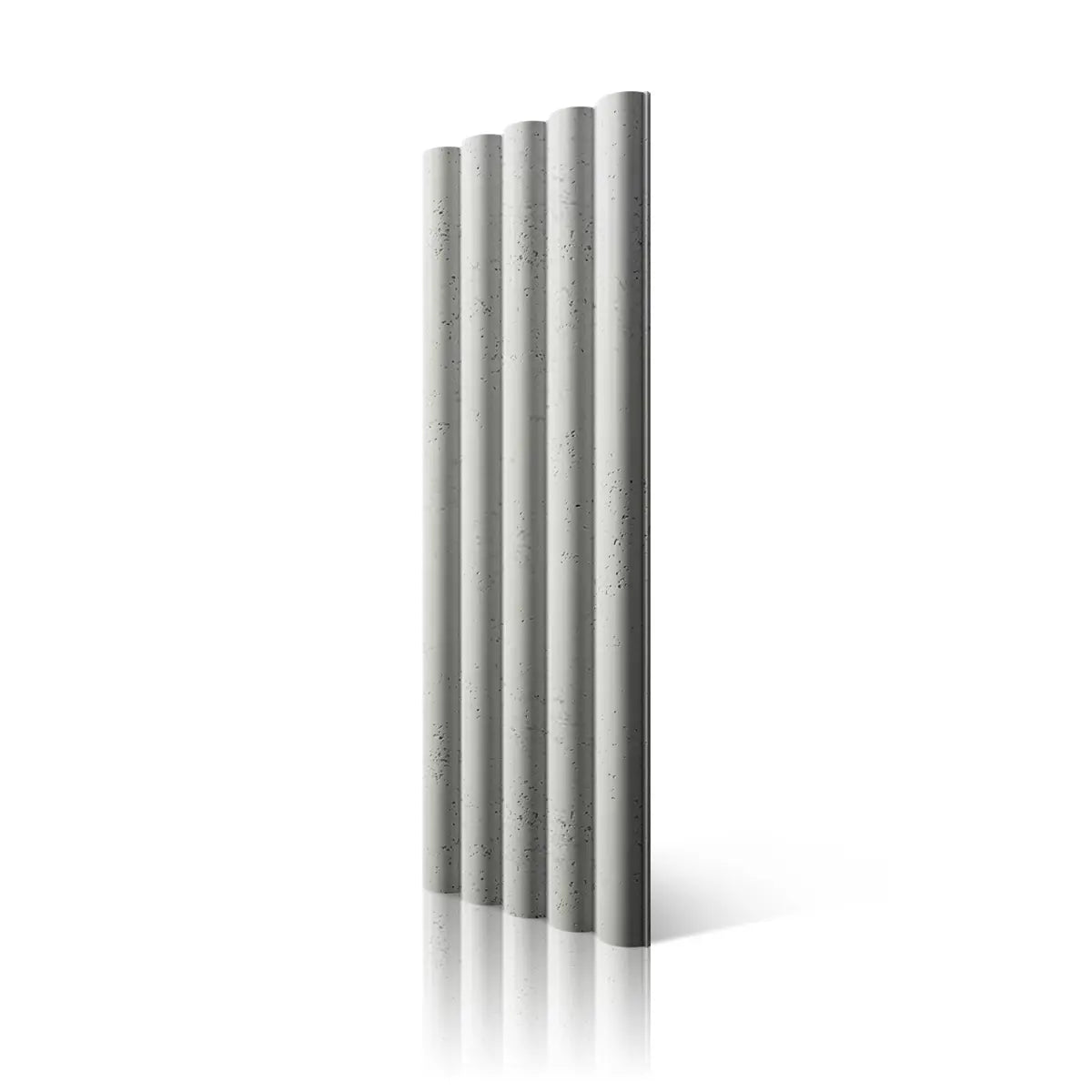 3D Concrete Wall Panel TUBES L KS colour on white background DecorMania.eu