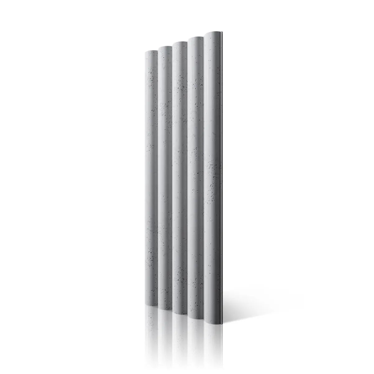 3D Concrete Wall Panel TUBES L S50 colour on white background DecorMania.eu