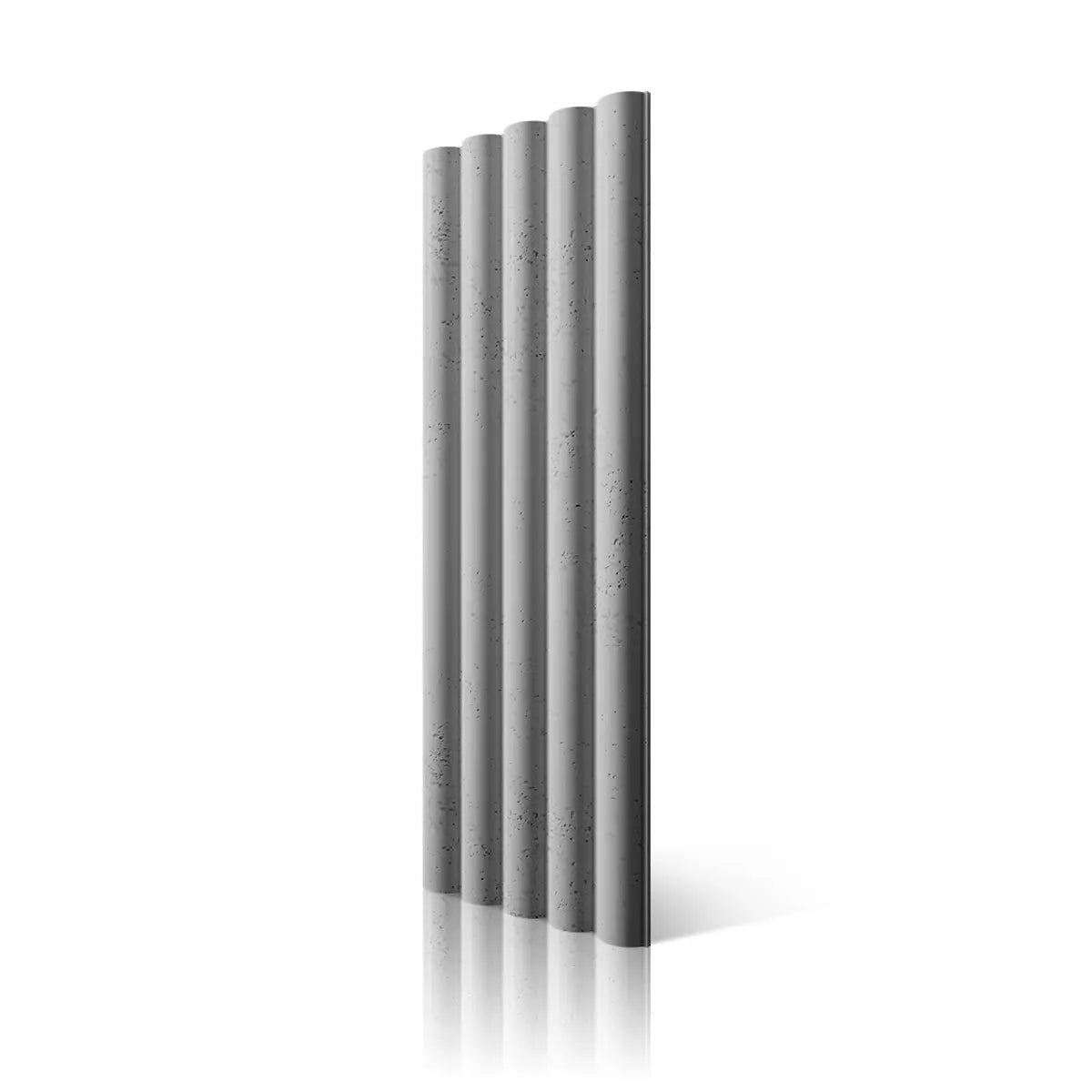 3D Concrete Wall Panel TUBES L S51 colour on white background DecorMania.eu