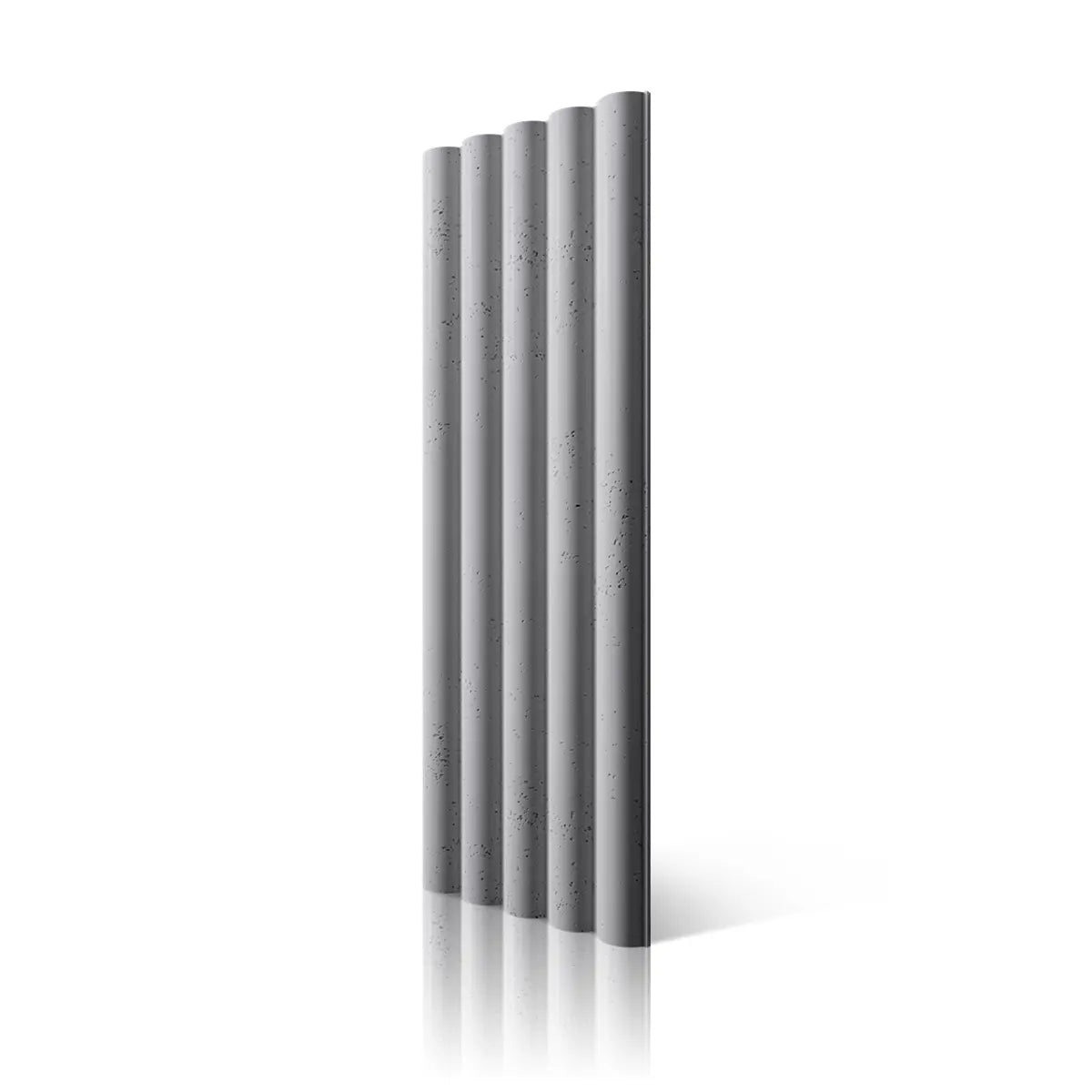 3D Concrete Wall Panel TUBES L colour on white background DecorMania.eu