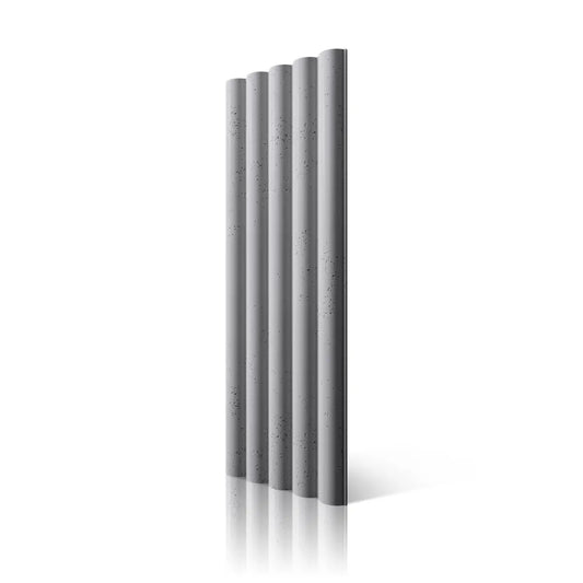 3D Concrete Wall Panel TUBES L colour on white background DecorMania.eu