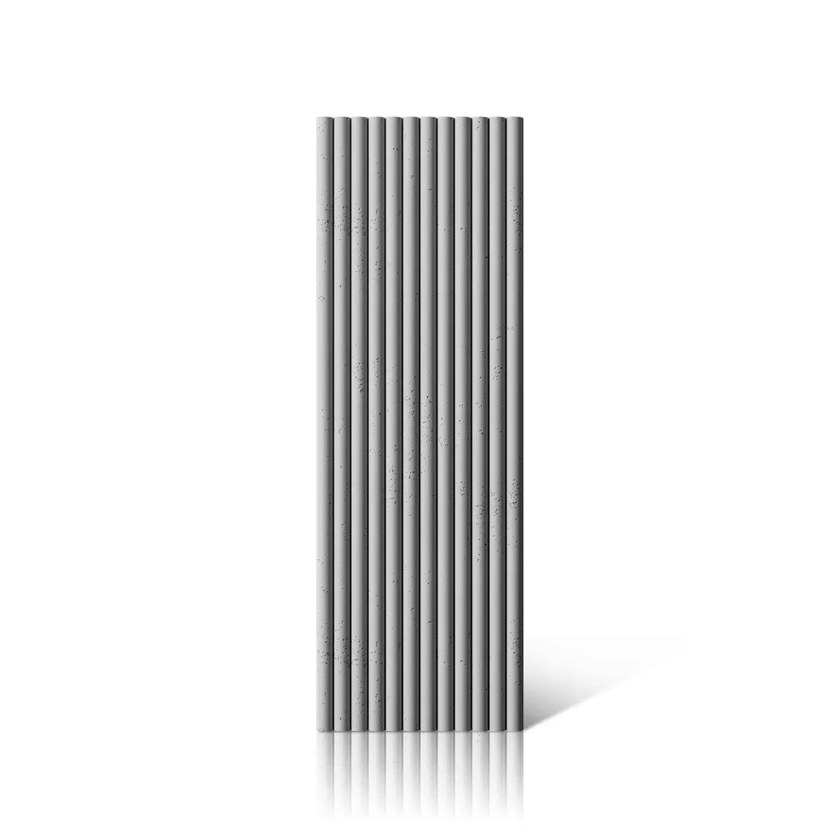 3D Concrete Wall Panels TUBES front view on white background DecorMania eu