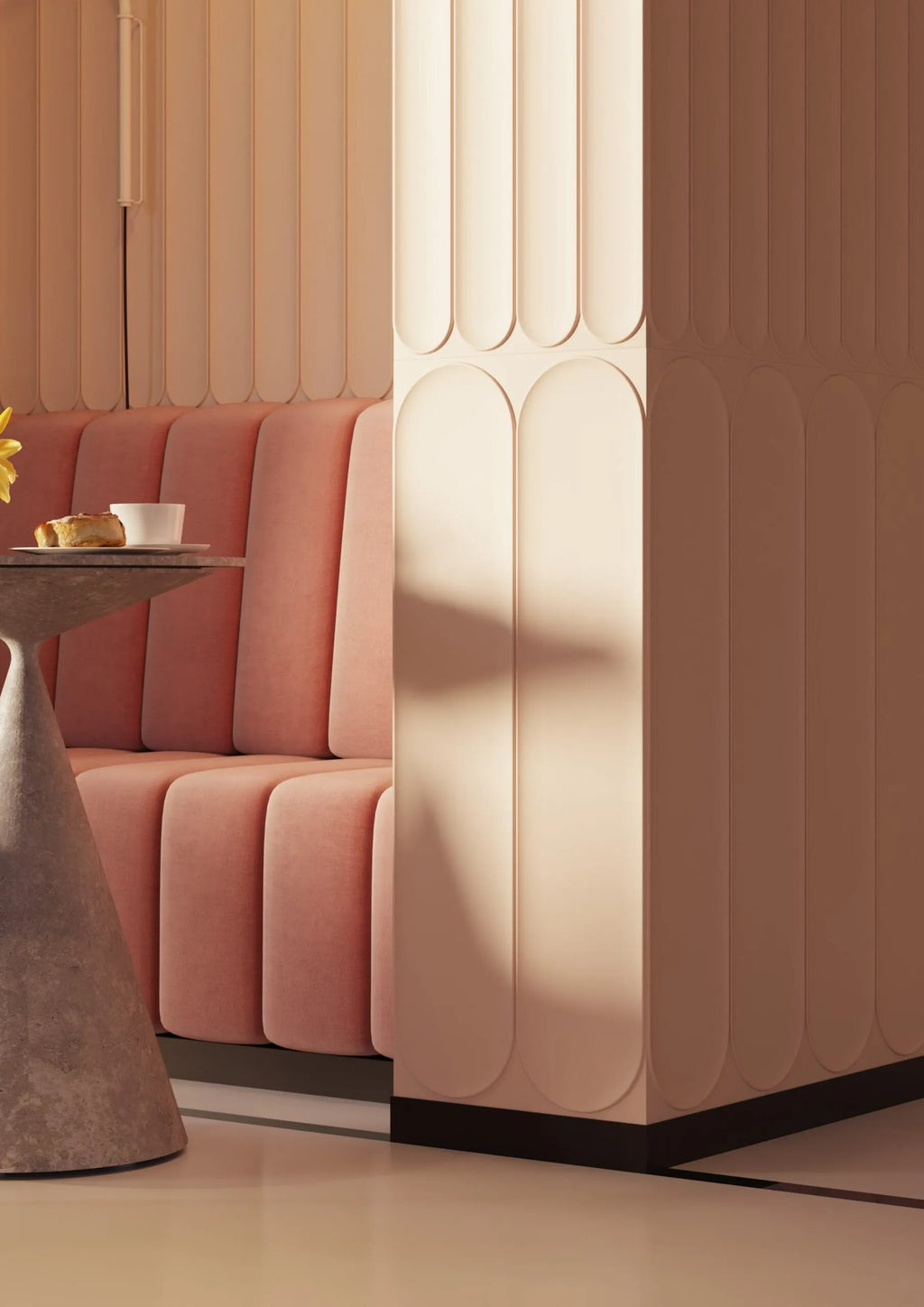 ARC L 3D Polyurethane Wall Art Panel in pink interior DecorMania.eu