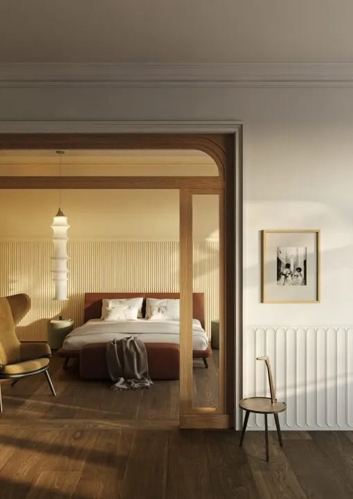 ARC S 3D Polyurethane Wall Art Panel in bedroom interior DecorMania.eu