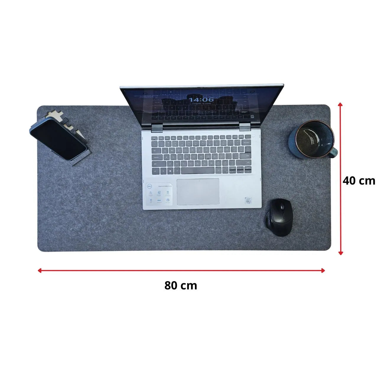 Acoustic Office Accessories Felt Desk Pad on white background Decormania EU